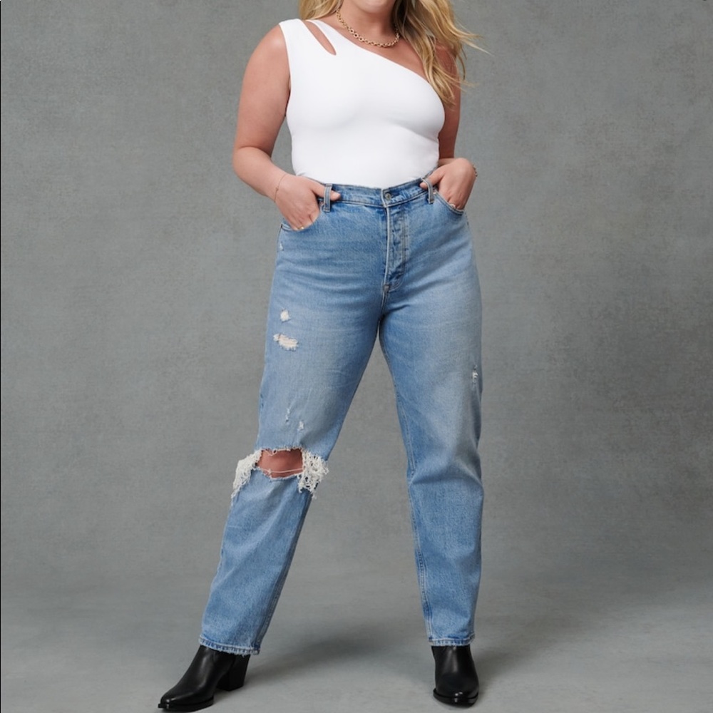 Abercrombie and Fitch High Rise Curve Love Dad Jean